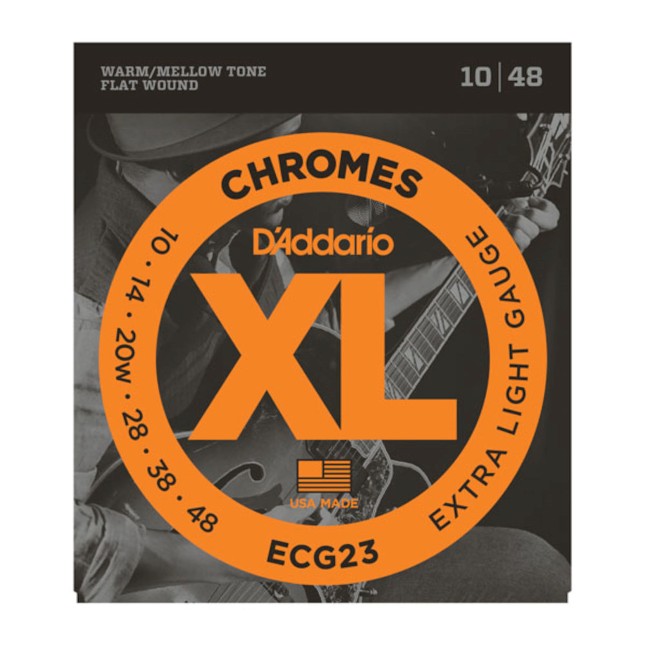 D'Addario ECG23 Chromes Flat Wound,Extra Light