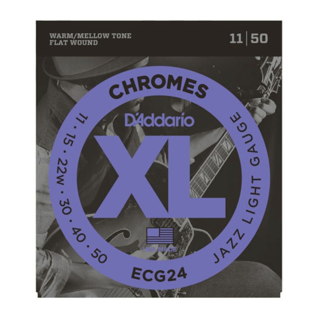 D'Addario ECG 24 Chromes Flat Wound, Jazz Light