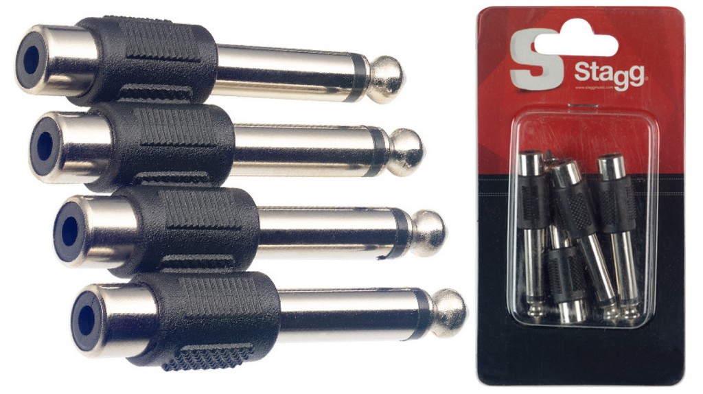 STAGG Adapter Mono 6,3mm Klinken-Stecker auf Cinch-Buchse Bild 1