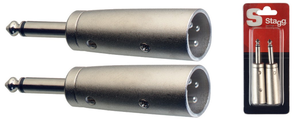 STAGG Adapter Mono 6,3mm Klinken-Stecker auf XLR-Stecker Bild 1