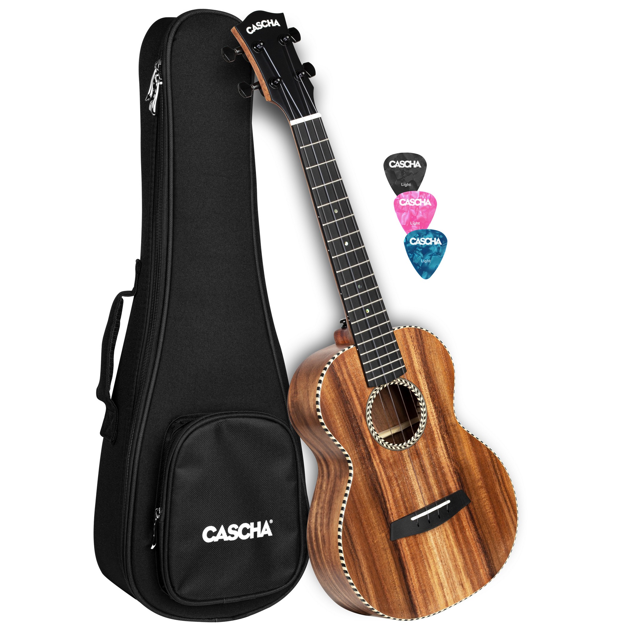 CASCHA All Solid Acacia Tenor Ukulele Bild 1