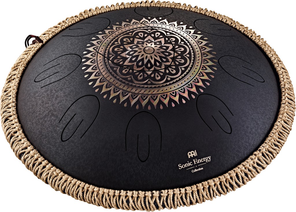 Meinl Sonic Energy Octave Steel Tongue Drum, graviertes Blumendesign schwarz Bild 1