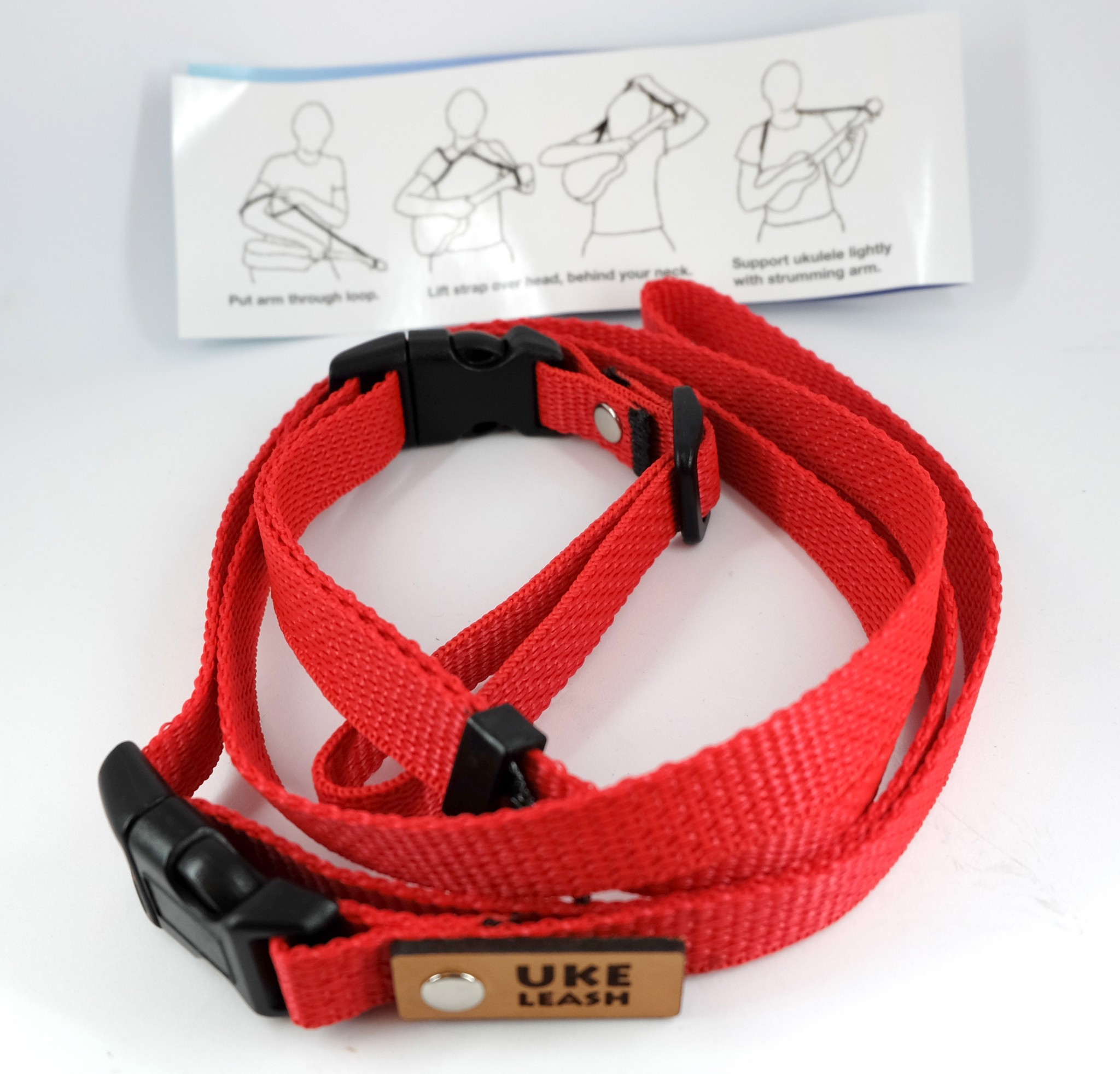 Uke Leash Ukulelengurt Medium Red Bild 1