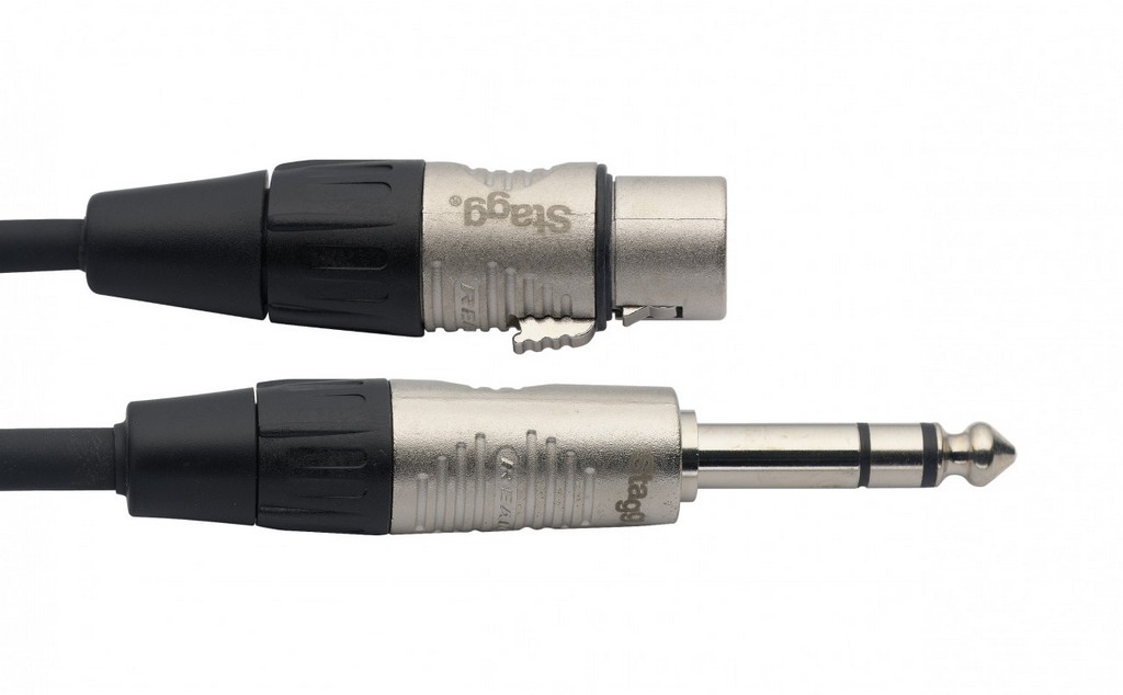 STAGG Audiokabel Klinke/XLR (m/f), stereo, 3 m