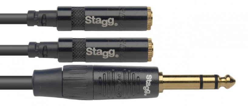 STAGG Adapter Y-Adapter-Kabel, Klinke/Miniklinke (m/f), Stereo, 10 cm