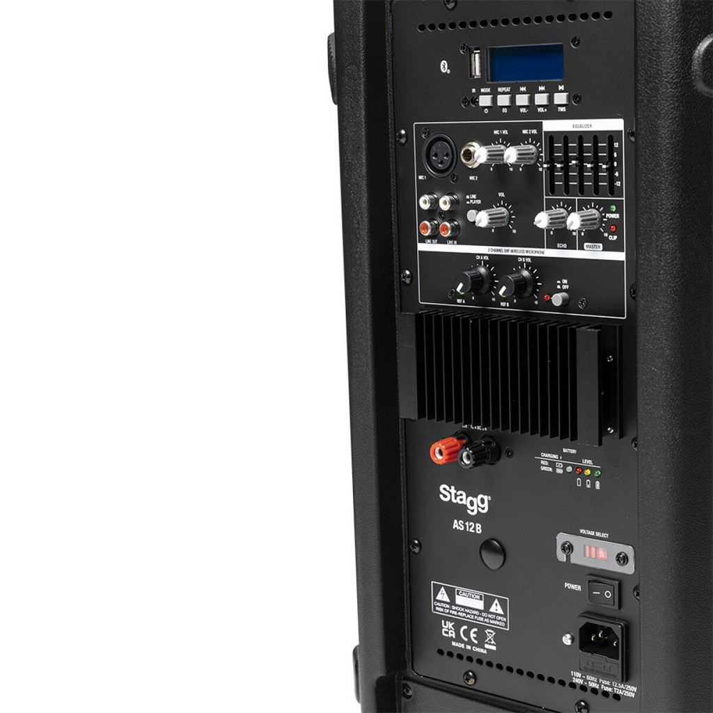 STAGG Kleinanlage 12 Batteriebetrieben mit 2 Funkmicrofonen und Bluetooth Bild 4