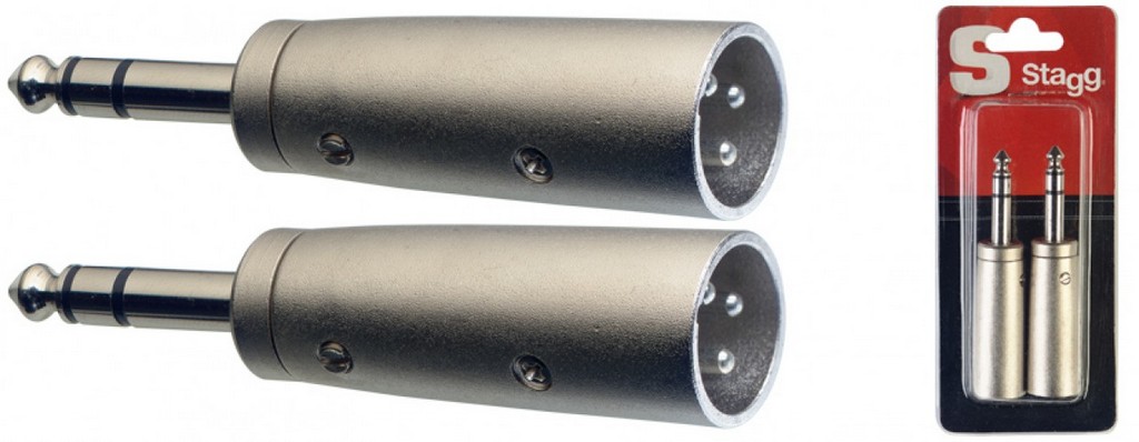STAGG Adapter Stereo 6,3mm Klinken-Stecker auf XLR-Stecker
