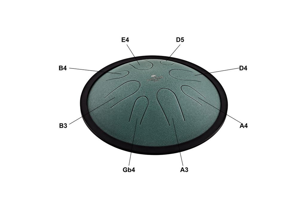 MEINL Sonic Energy 10 Compact Steel Tongue Drum, H Moll, 8 T�ne, 432 Hz, Dunkelgr�n