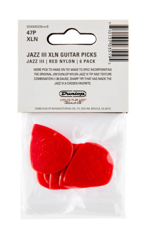 Dunlop Nylon JAZZ III XL Picks Player's Pack 1,38mm Bild 2