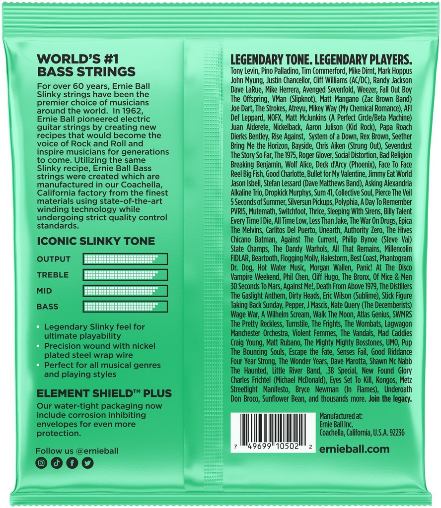 ERNIE BALL Saitensatz, E-Bass, Slinky, Hyper 40-100