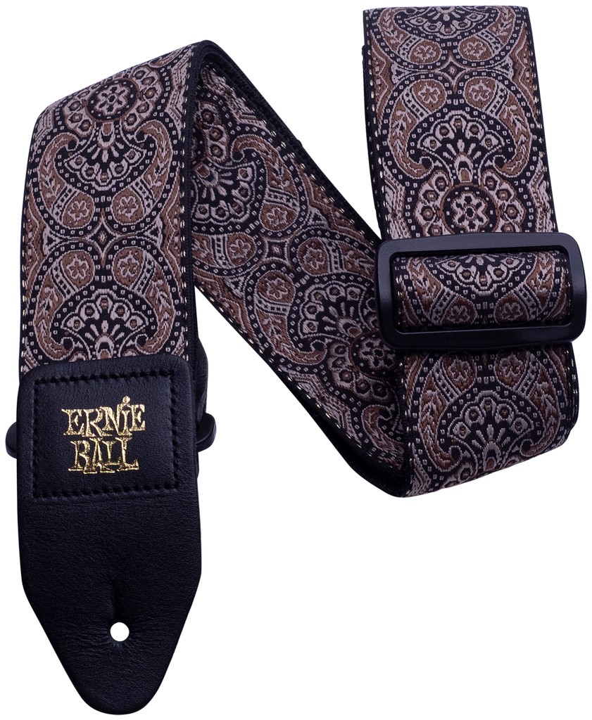 Ernie Ball Gitarrengurt Jacquard Gold & Black Paisley