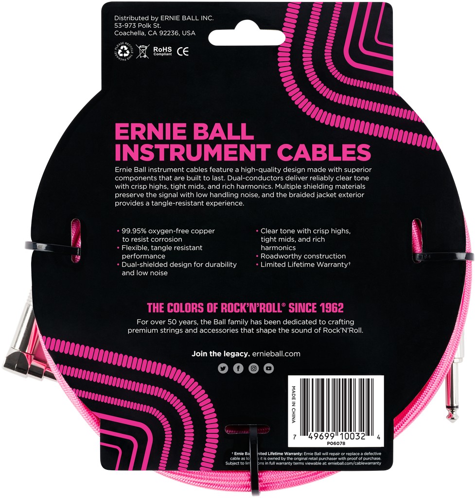 Ernie Ball Instrumentenkabel Neonpink Bild 2