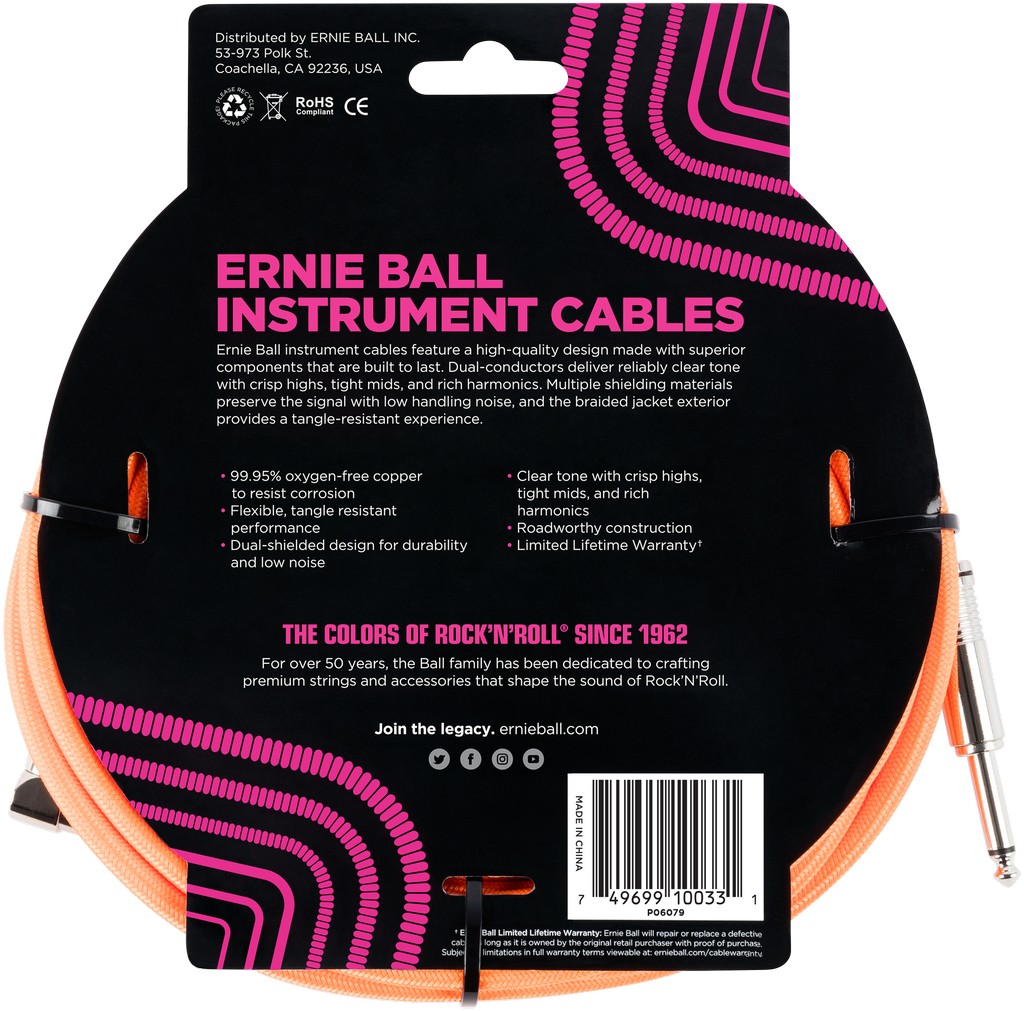 Ernie Ball Instrumentenkabel Neonorange Bild 2