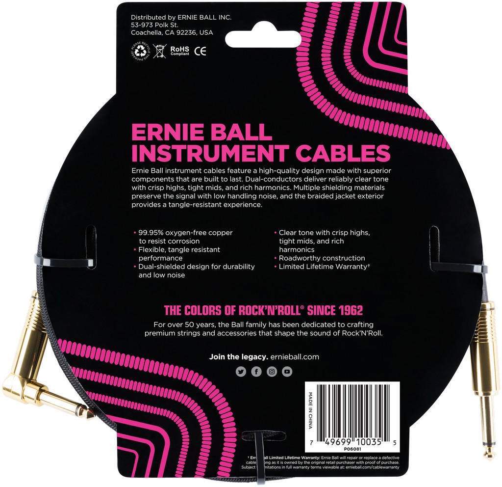 Ernie Ball Instrumentenkabel Schwarz Bild 2
