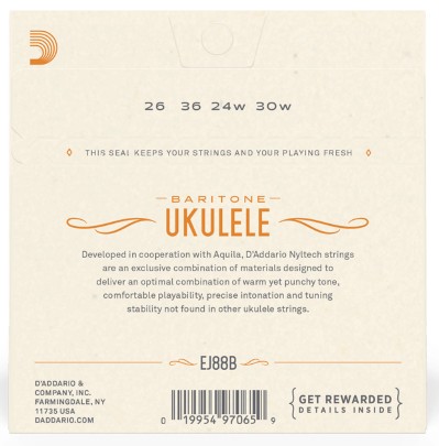 D'Addario EJ 88 B Baritone Ukulele Nylonsaiten