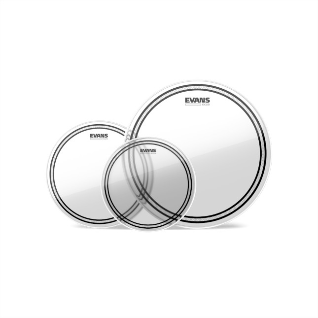 EVANS Schlagzeugfell Set EC2 Tom Pack Rock, Clear