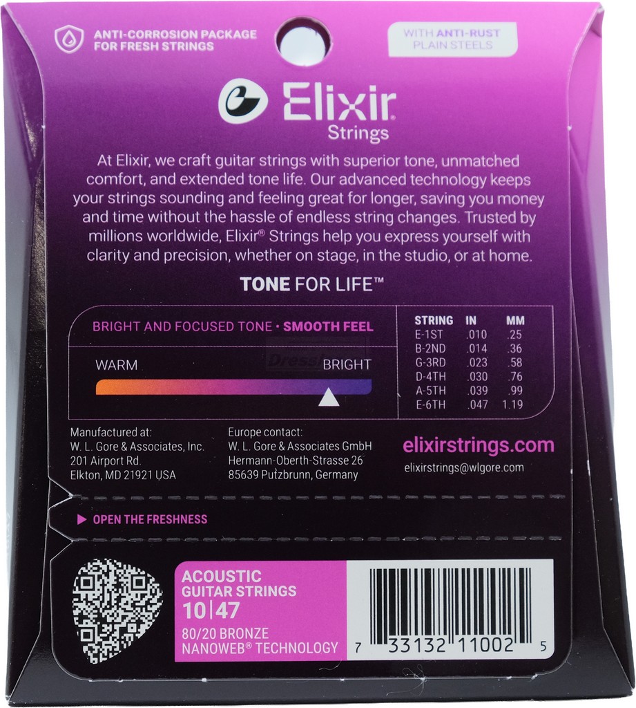 Elixir Bronze Nanoweb Extra Light 010-047