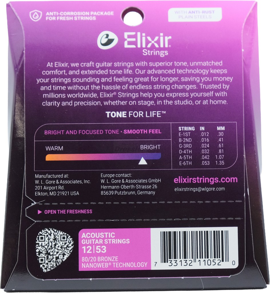 Elixir Bronze Nanoweb Light 012-053
