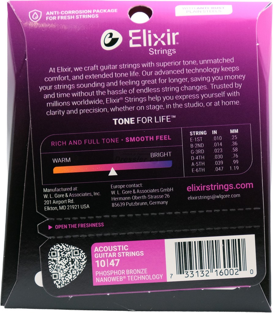 Elixir PH/BZ Nanoweb Extra Light 010-047