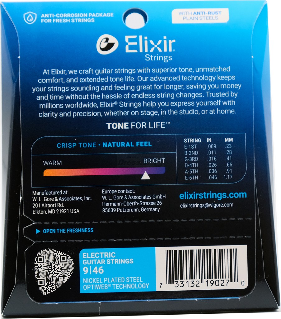 Elixir Nickel Optiweb Light 009-046