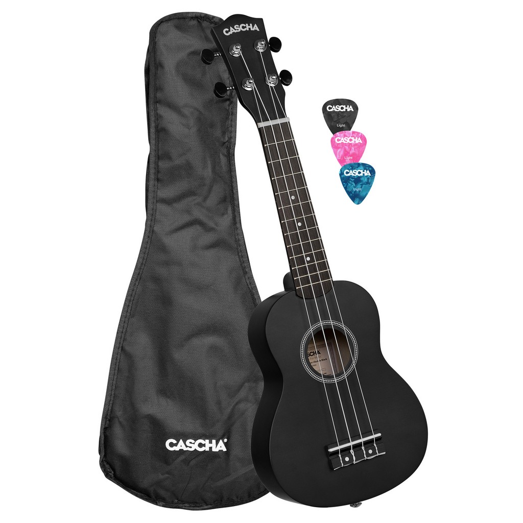CASCHA Sopran Ukulele Linde Schwarz