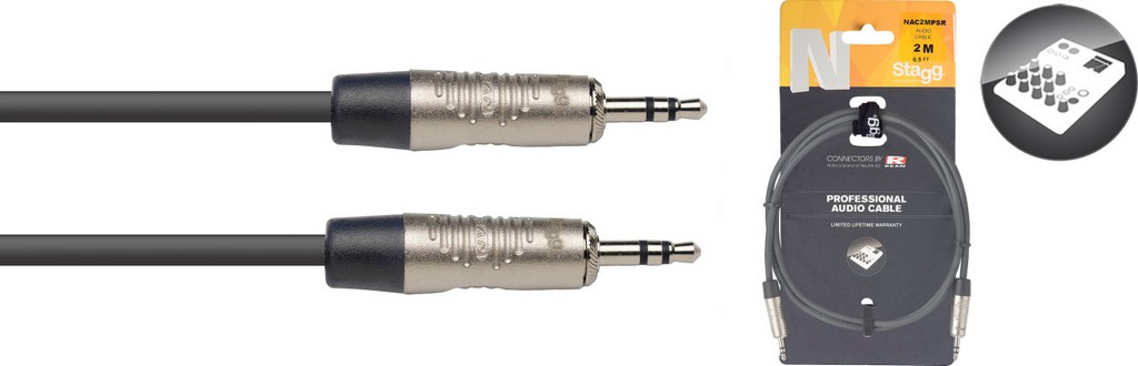 STAGG Audiokabel Miniklinke/Miniklinke (m/m) Stereo 2m