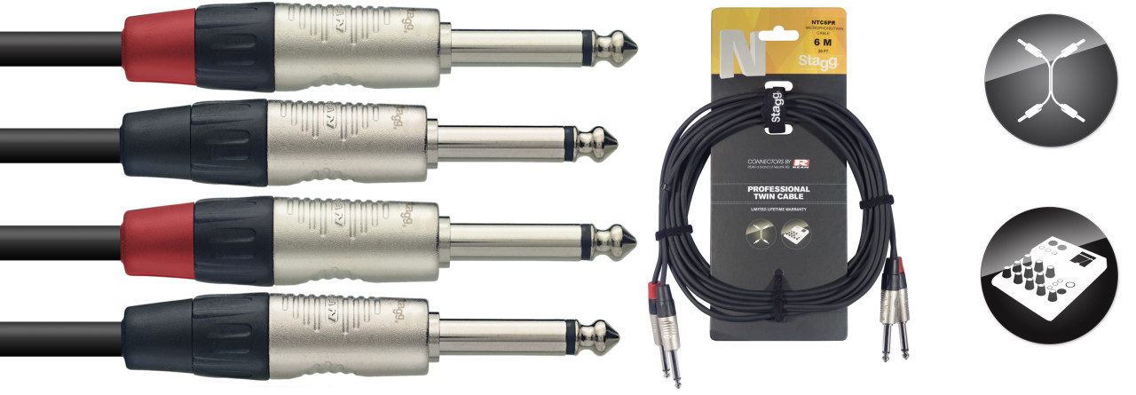 STAGG Audiokabel Klinke/Klinke (m/m) Mono 6m