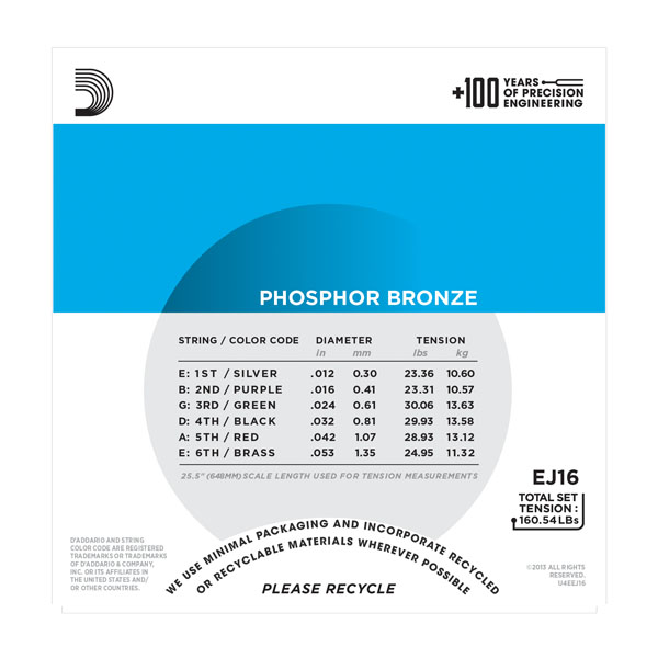 D'Addario EJ 16 Phosphor Bronze Bild 2